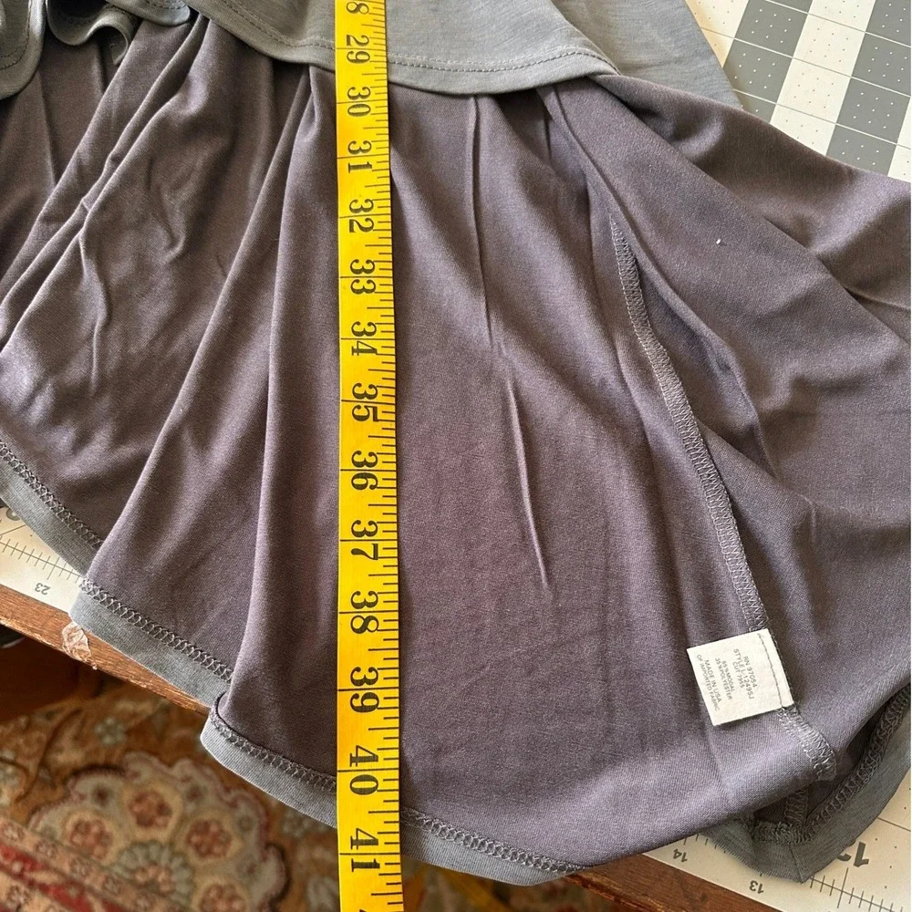 Lanston NWT SZ MED Gray Waterfall‎ Drape Long Sleeve Cardigan Open Front Lightwt